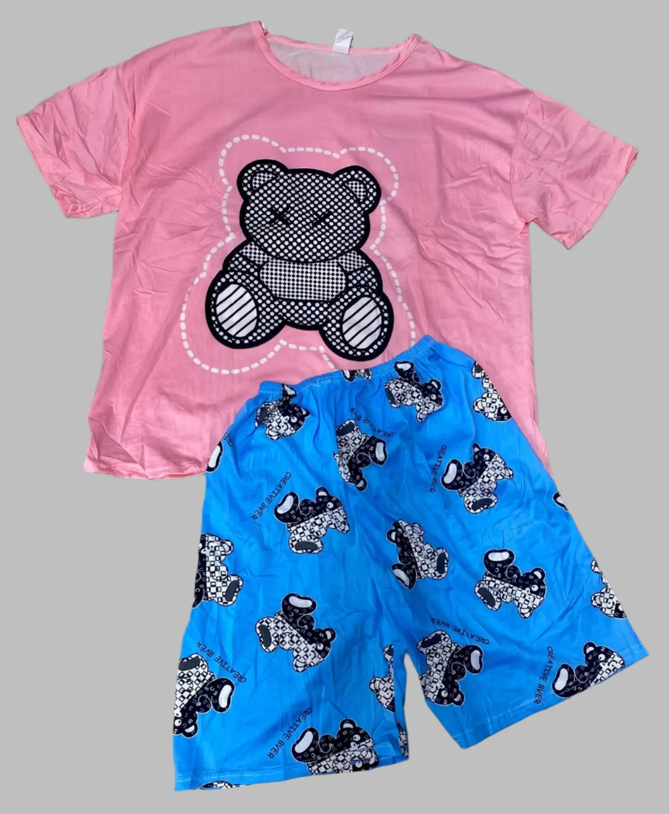 3pcs/Set Tween Girl Cute Donut Pattern Camisole Top And Shorts Casual Pajamas Set   P58610