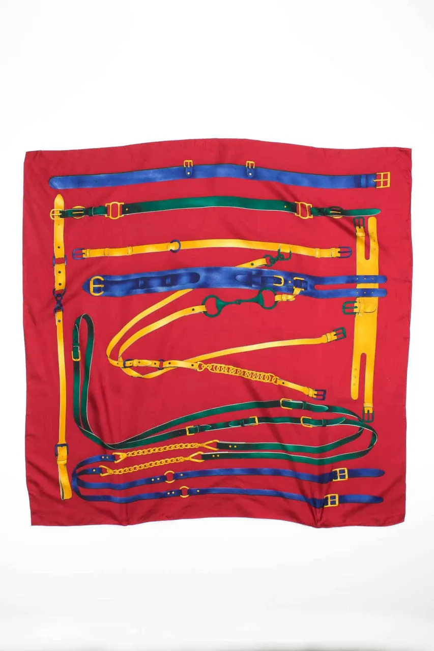 90s Belts and Chains Vintage Scarf