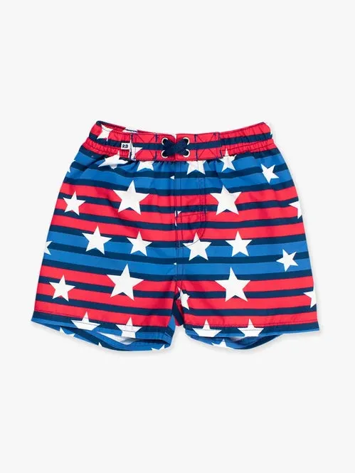 All-American Stripe Swim Trunks