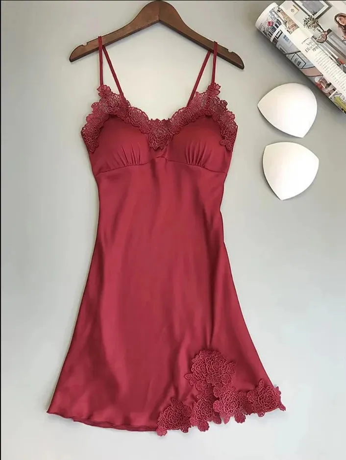 Backless Satin Silk Nightgown Sleeveless and Coord