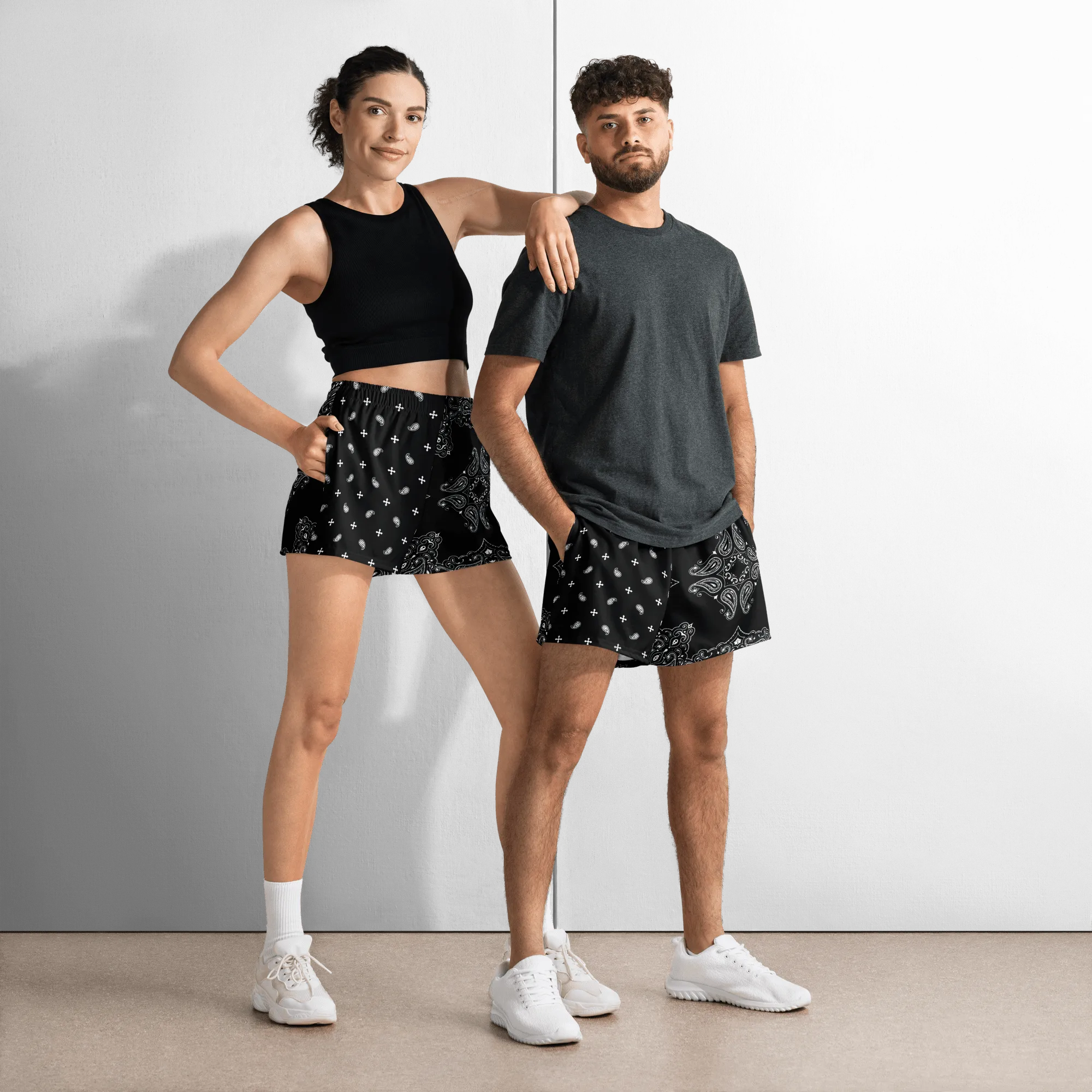 Black Bandana Unisex Unlined Swim Trunks