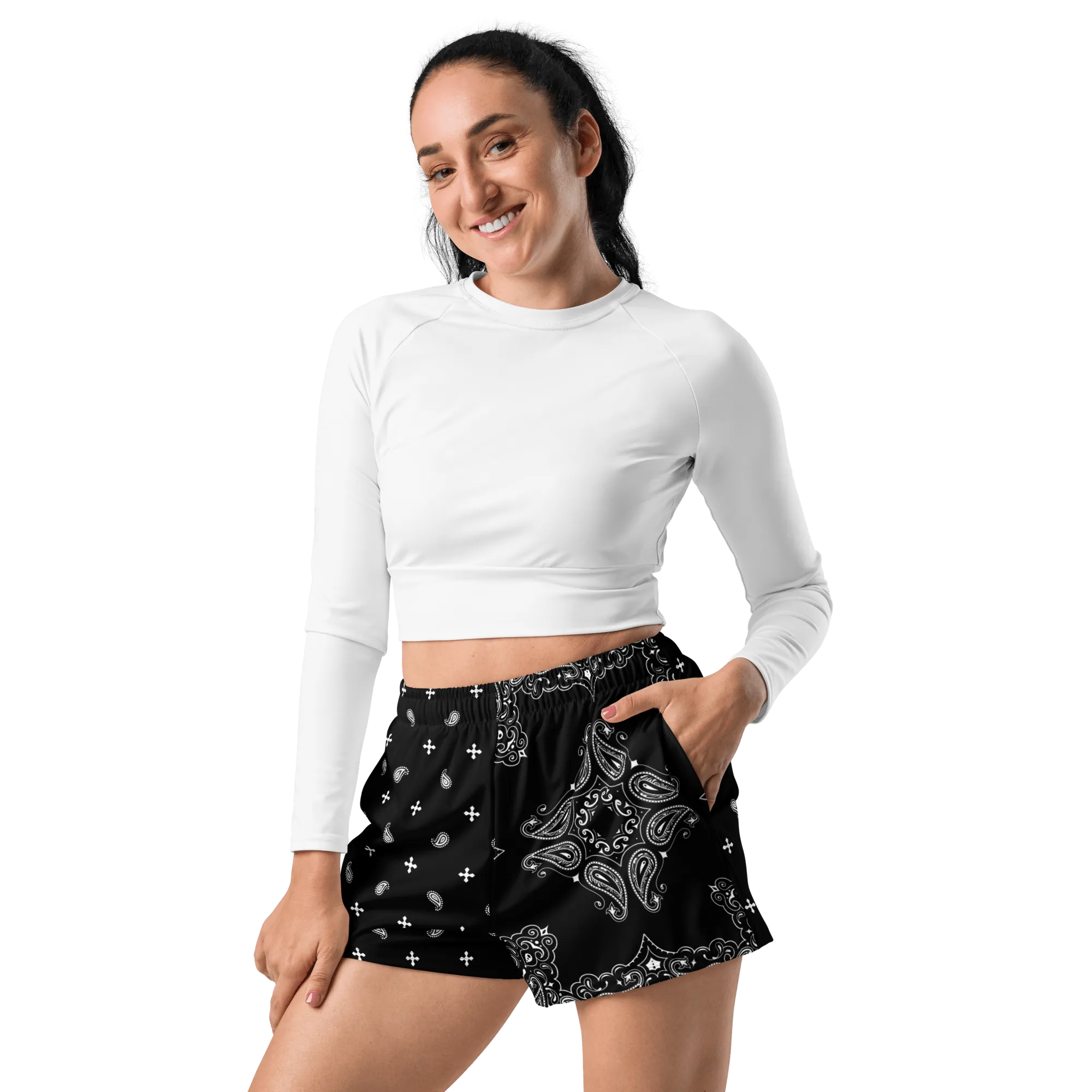 Black Bandana Unisex Unlined Swim Trunks