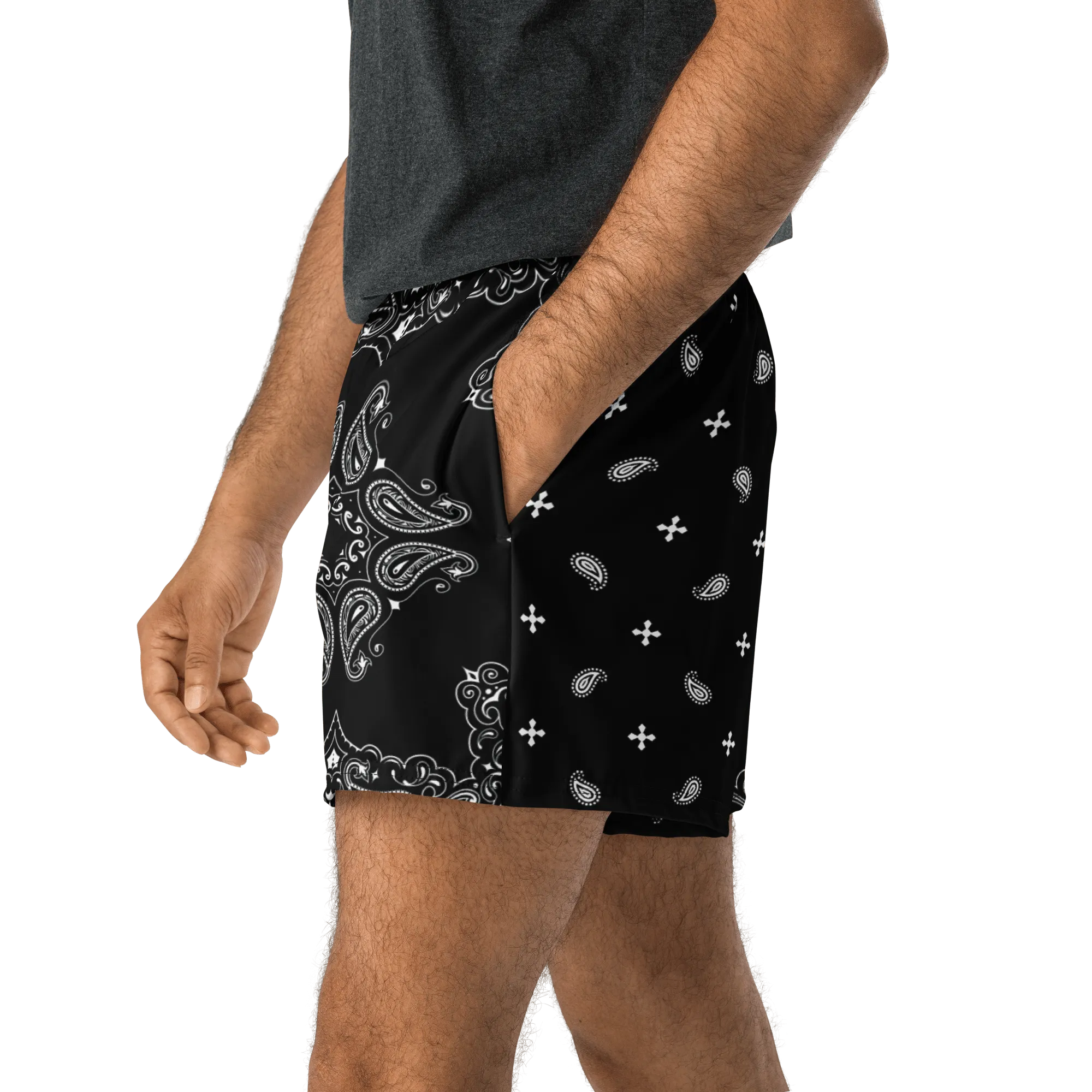 Black Bandana Unisex Unlined Swim Trunks