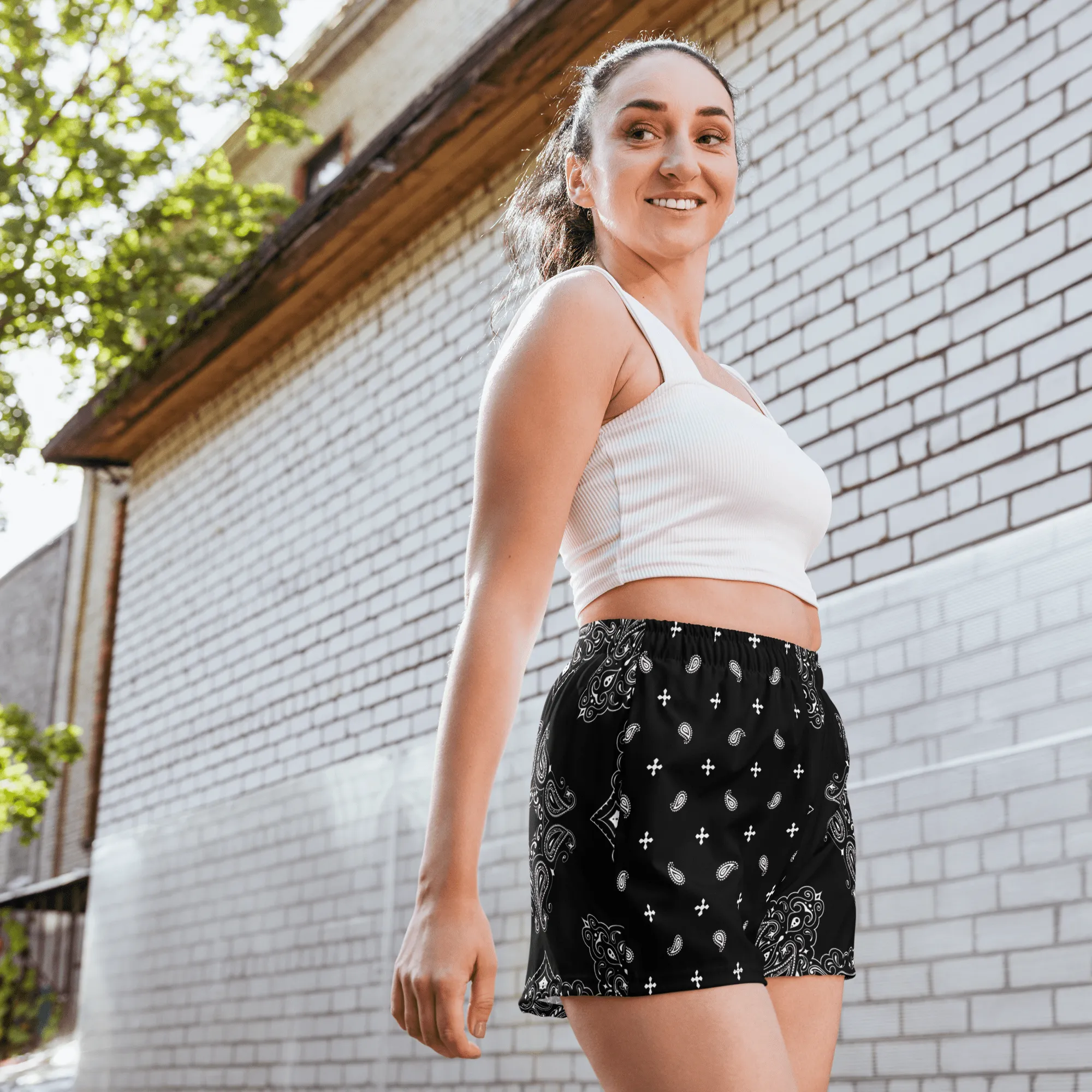 Black Bandana Unisex Unlined Swim Trunks