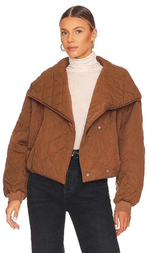 BLANKNYC Cropped Puffer in Brown