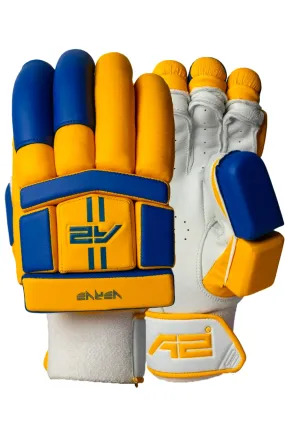 Cricket Batting Gloves - Yellow & Blue