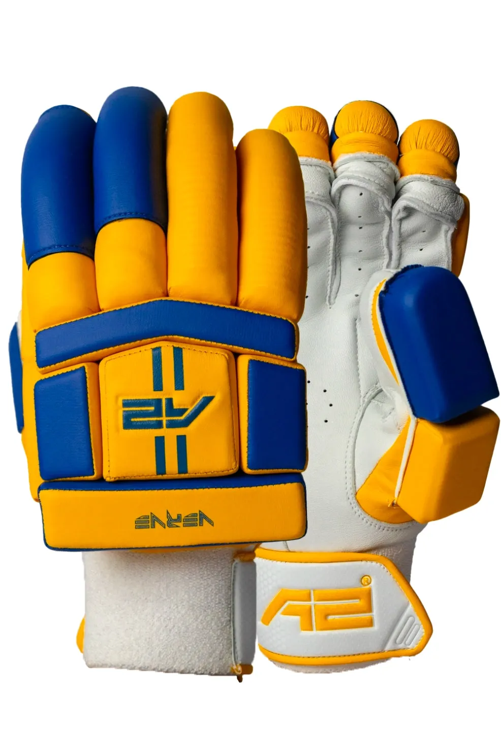 Cricket Batting Gloves - Yellow & Blue