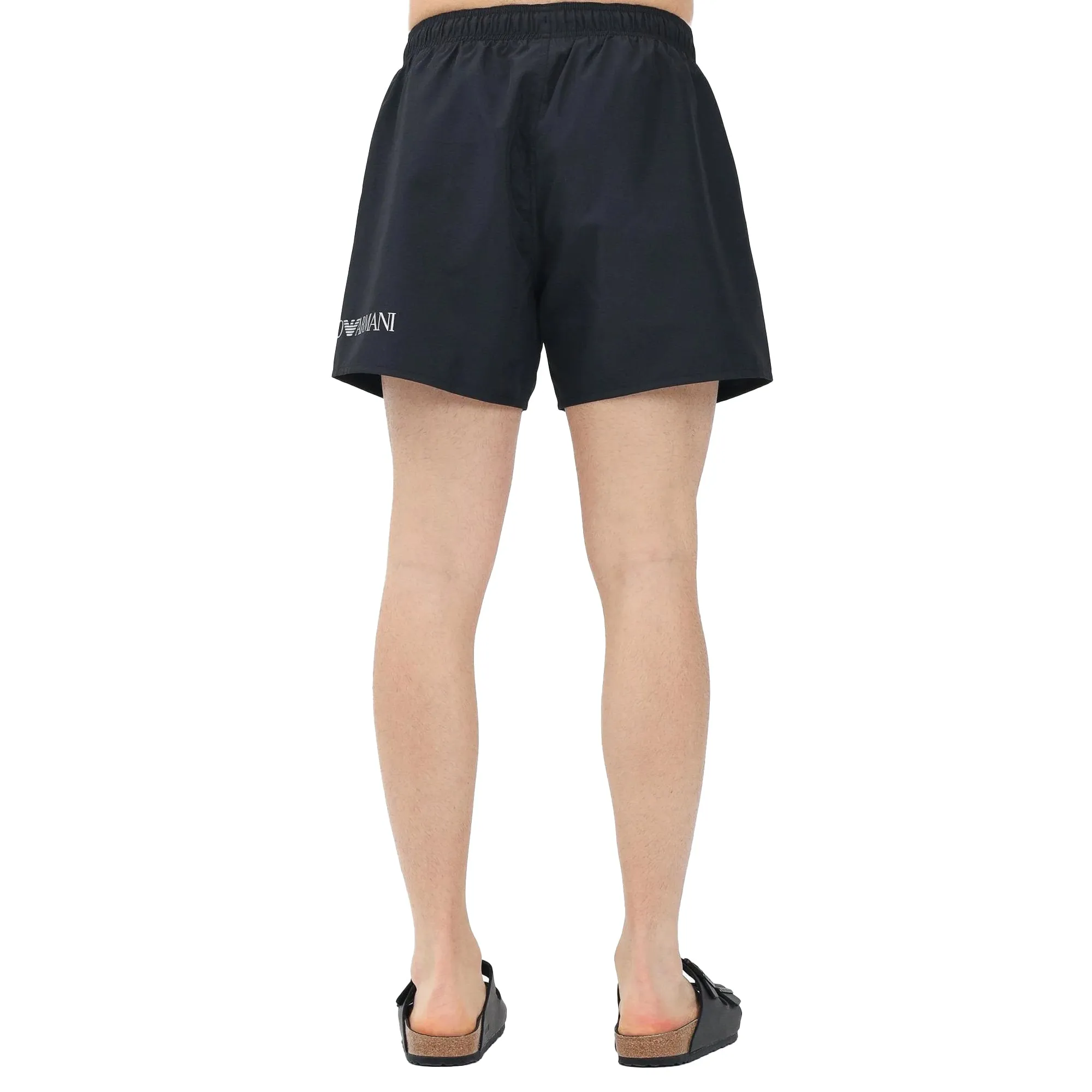 EA7 Emporio Armani Logo Swim Shorts Black/Silver Logo