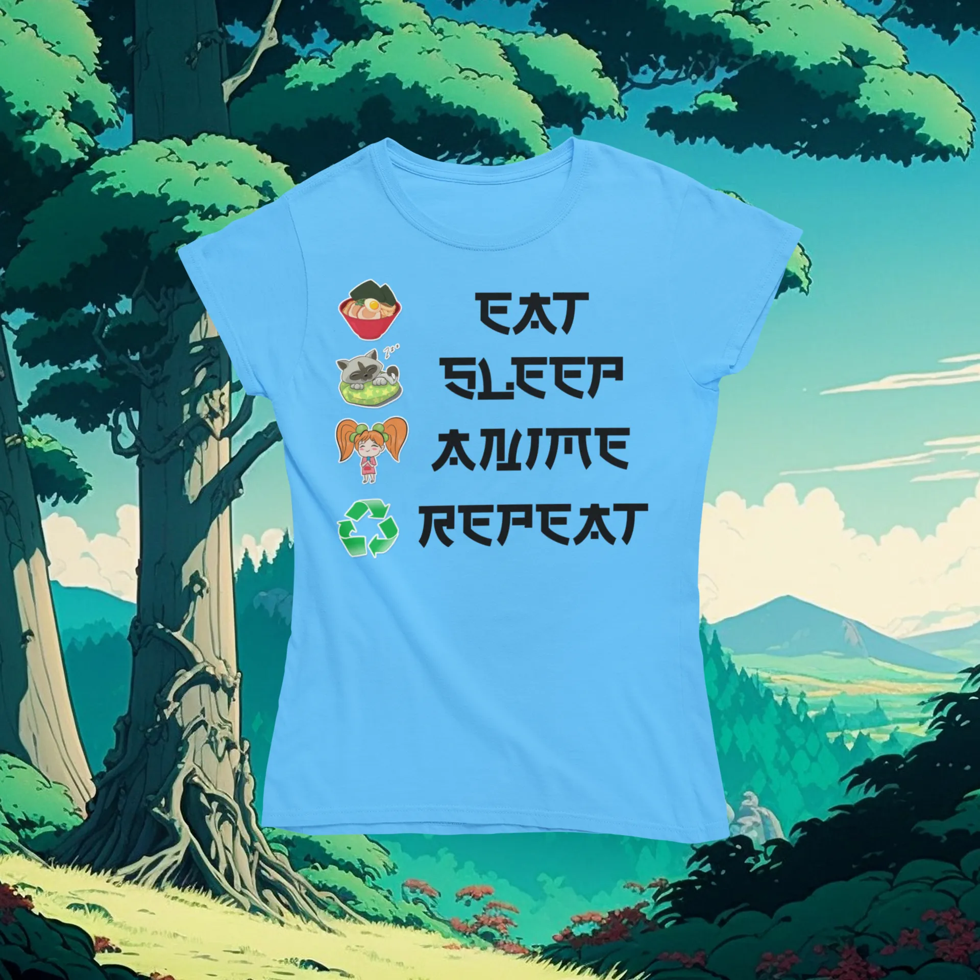 Eat Sleep Anime Repeat Tshirt or Hoodie