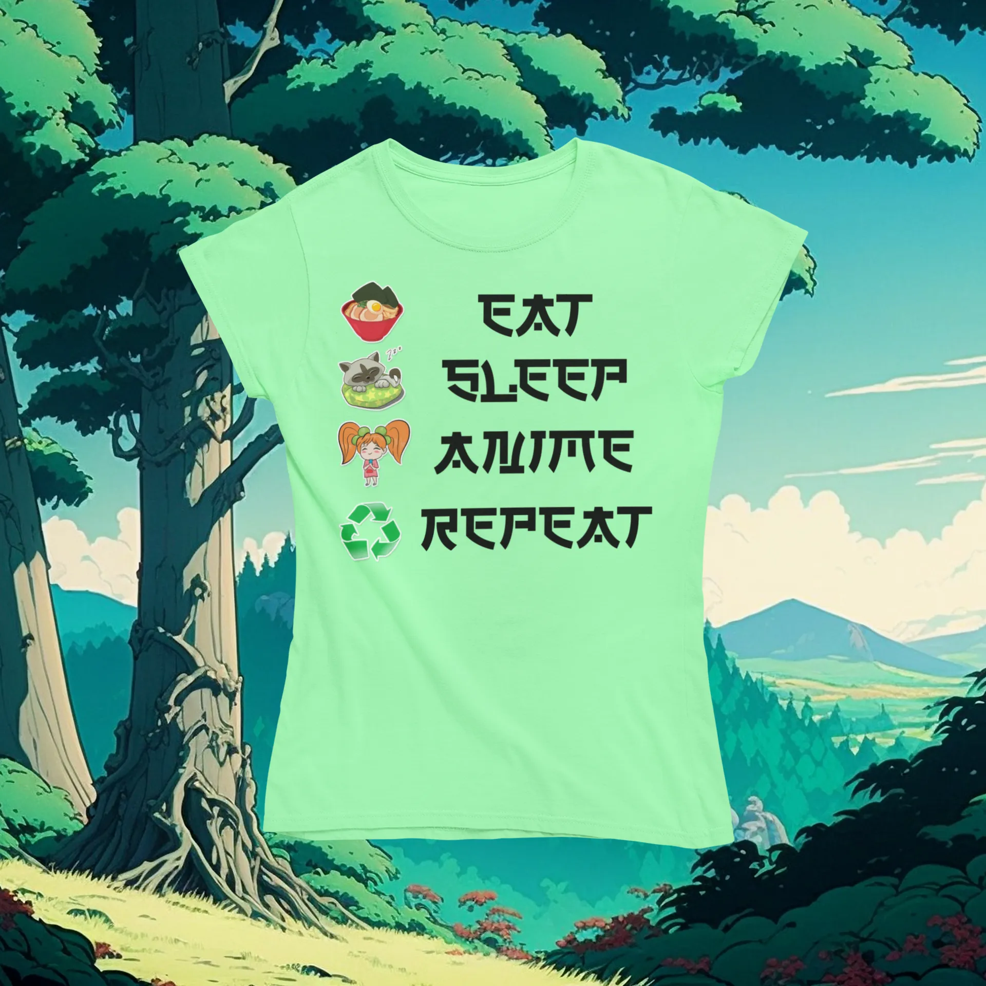 Eat Sleep Anime Repeat Tshirt or Hoodie