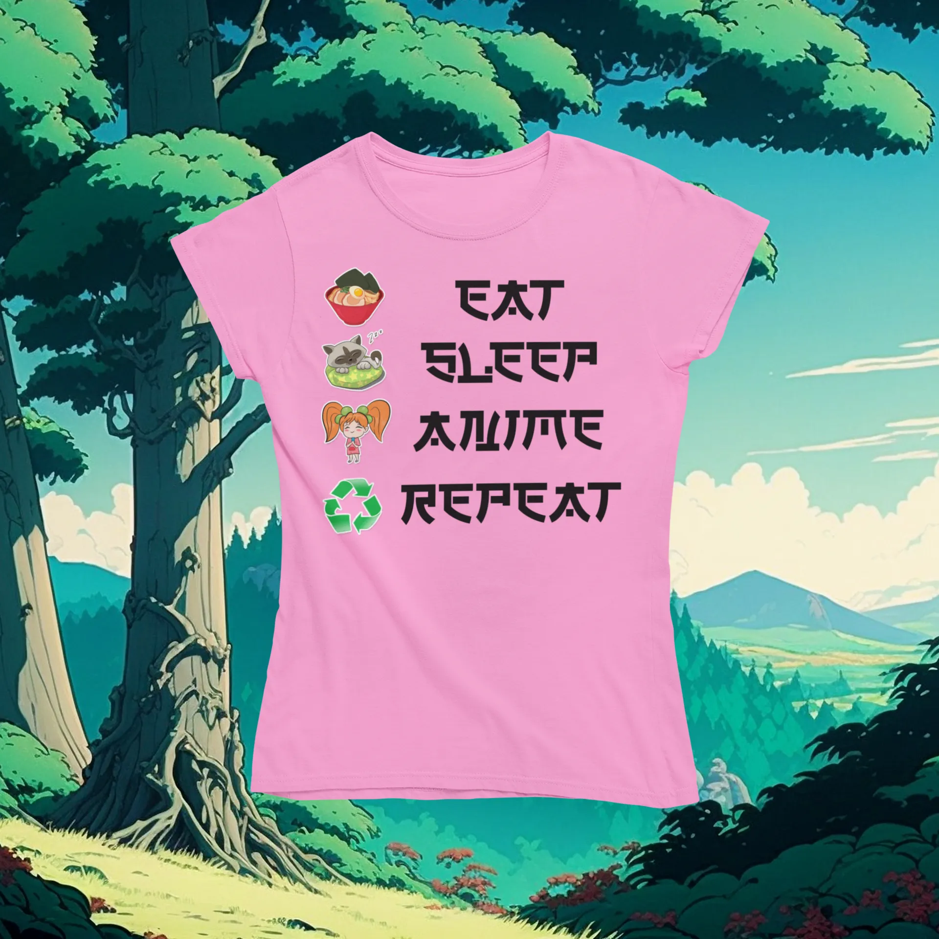Eat Sleep Anime Repeat Tshirt or Hoodie