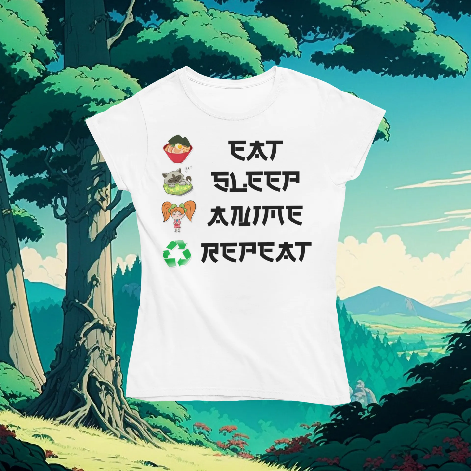 Eat Sleep Anime Repeat Tshirt or Hoodie