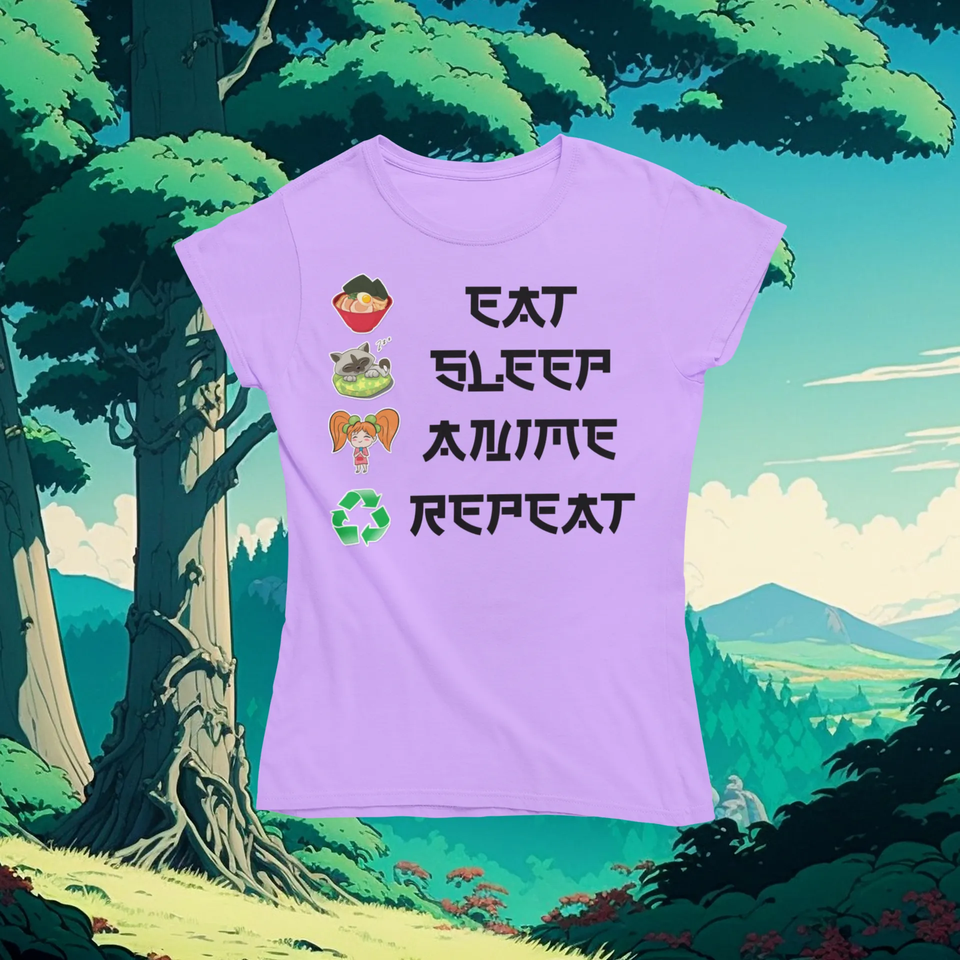 Eat Sleep Anime Repeat Tshirt or Hoodie