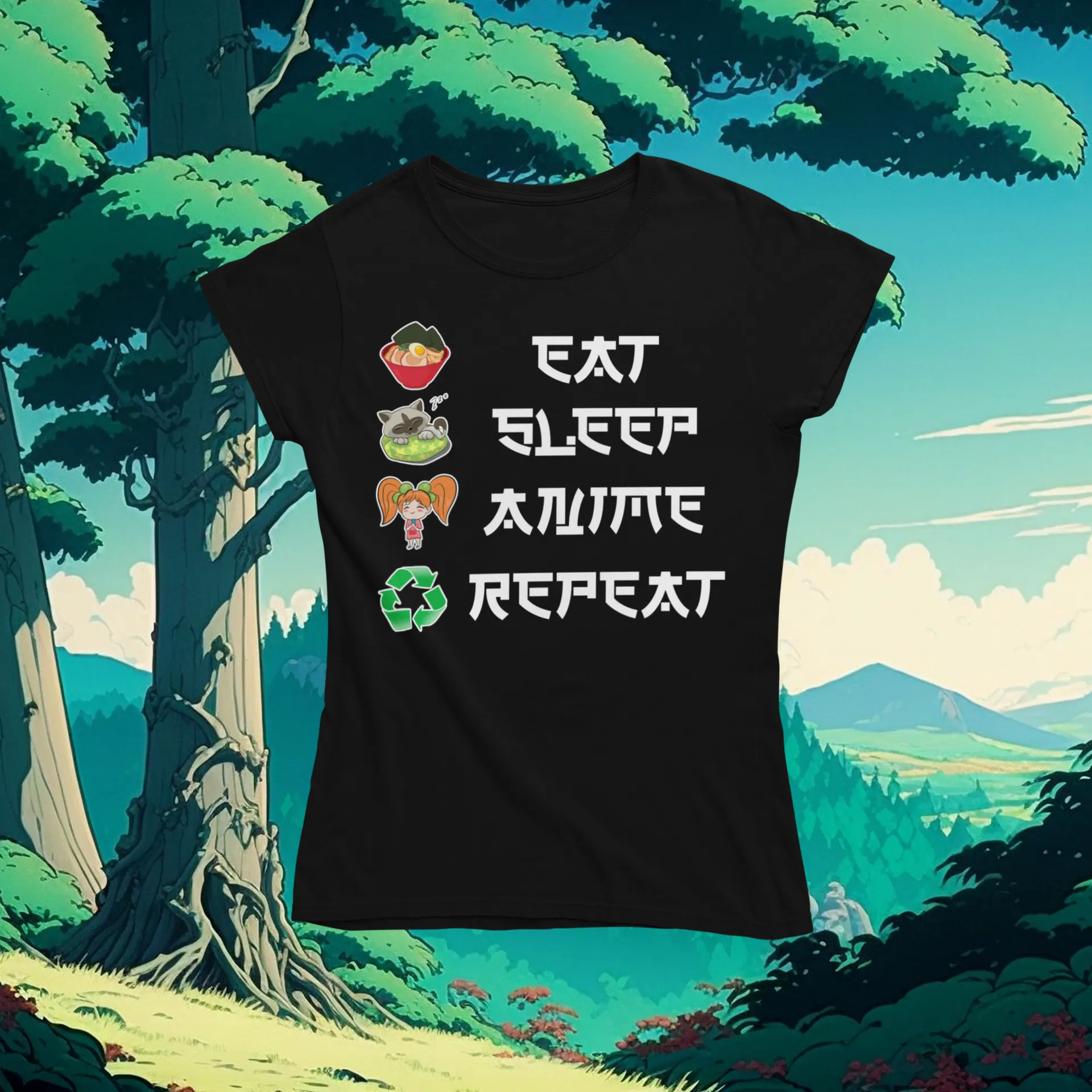 Eat Sleep Anime Repeat Tshirt or Hoodie