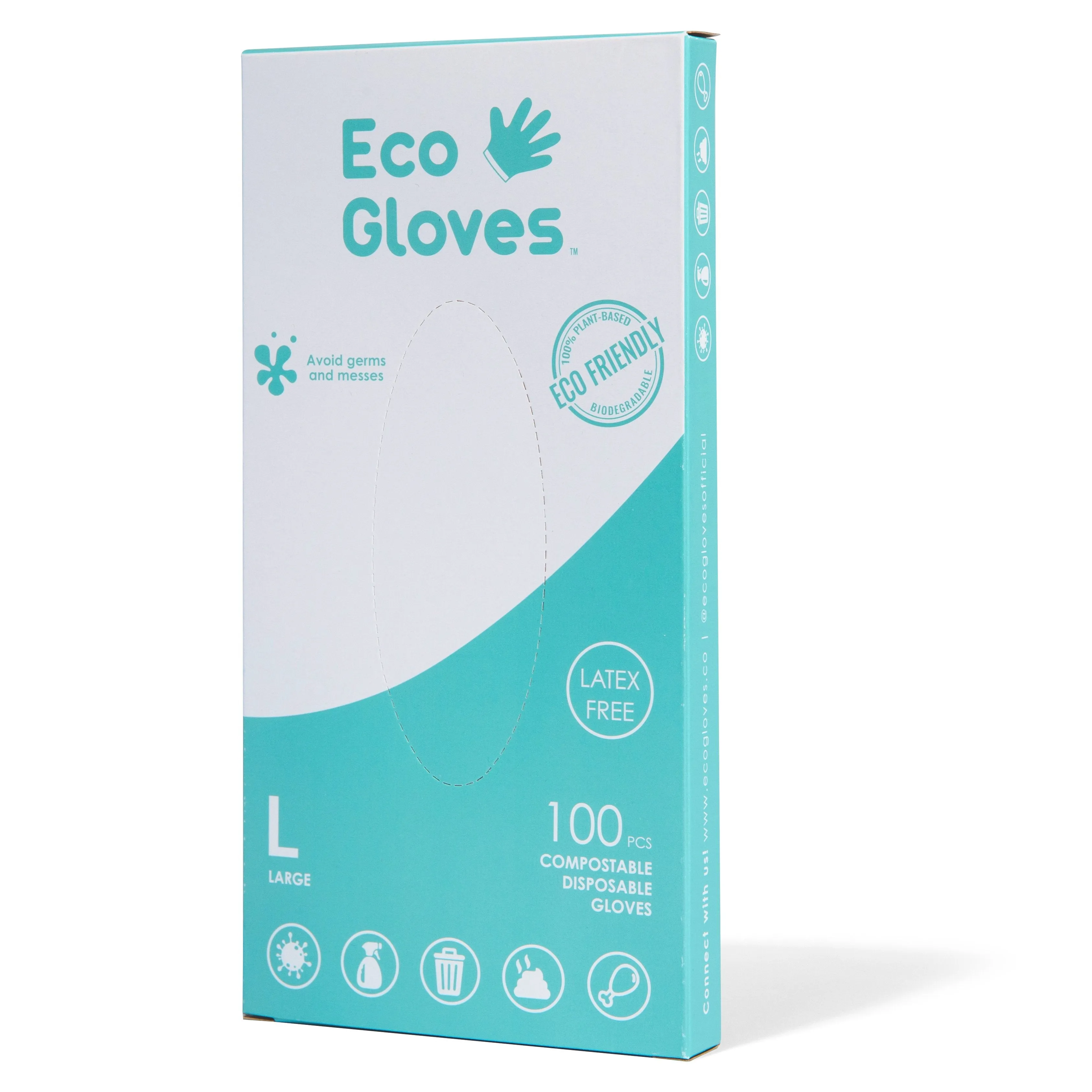 Eco Gloves Disposable Eco-Friendly Compostable Gloves (100 gloves/box)
