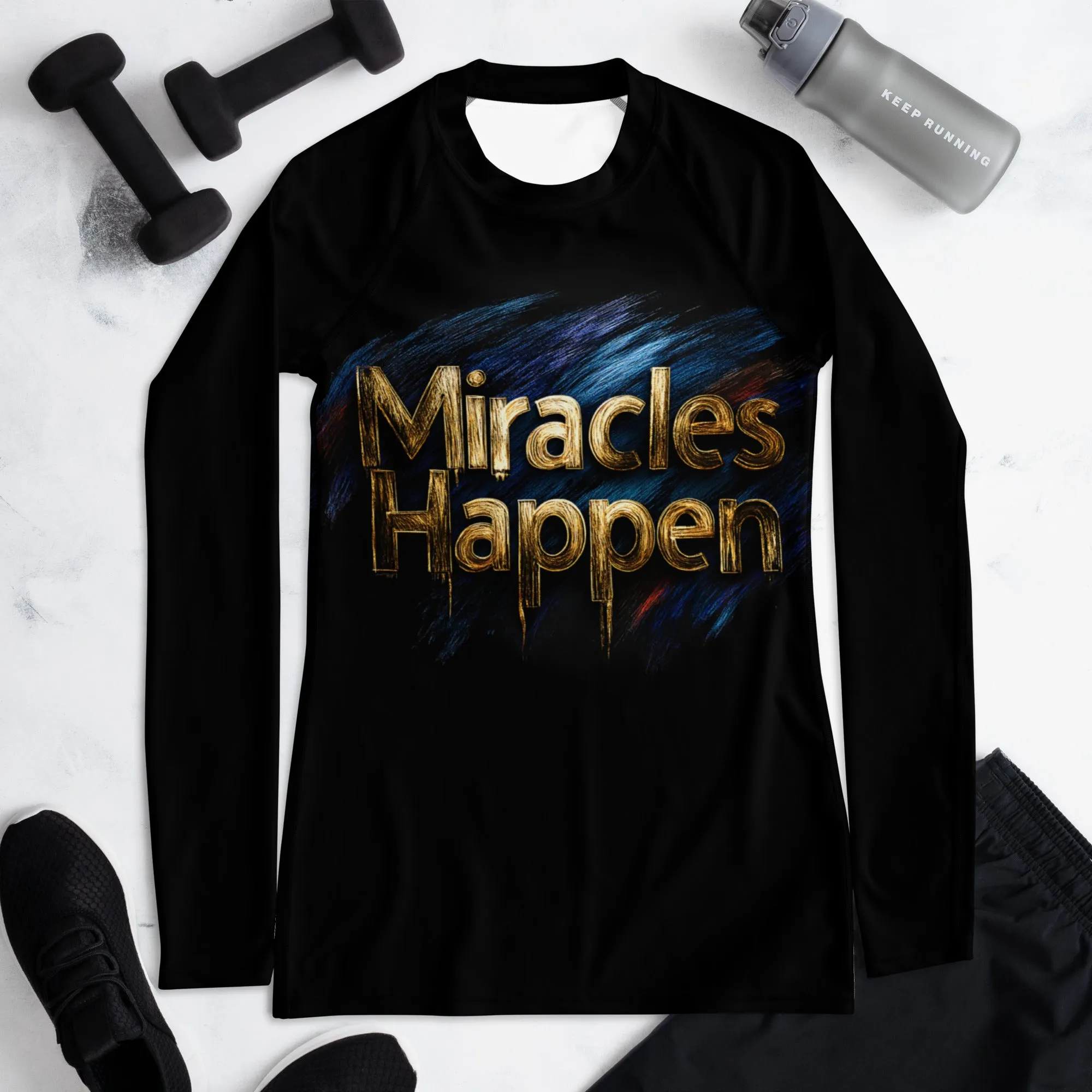 Miracles Happen: Infinite Possibilities Women's Rash Guard