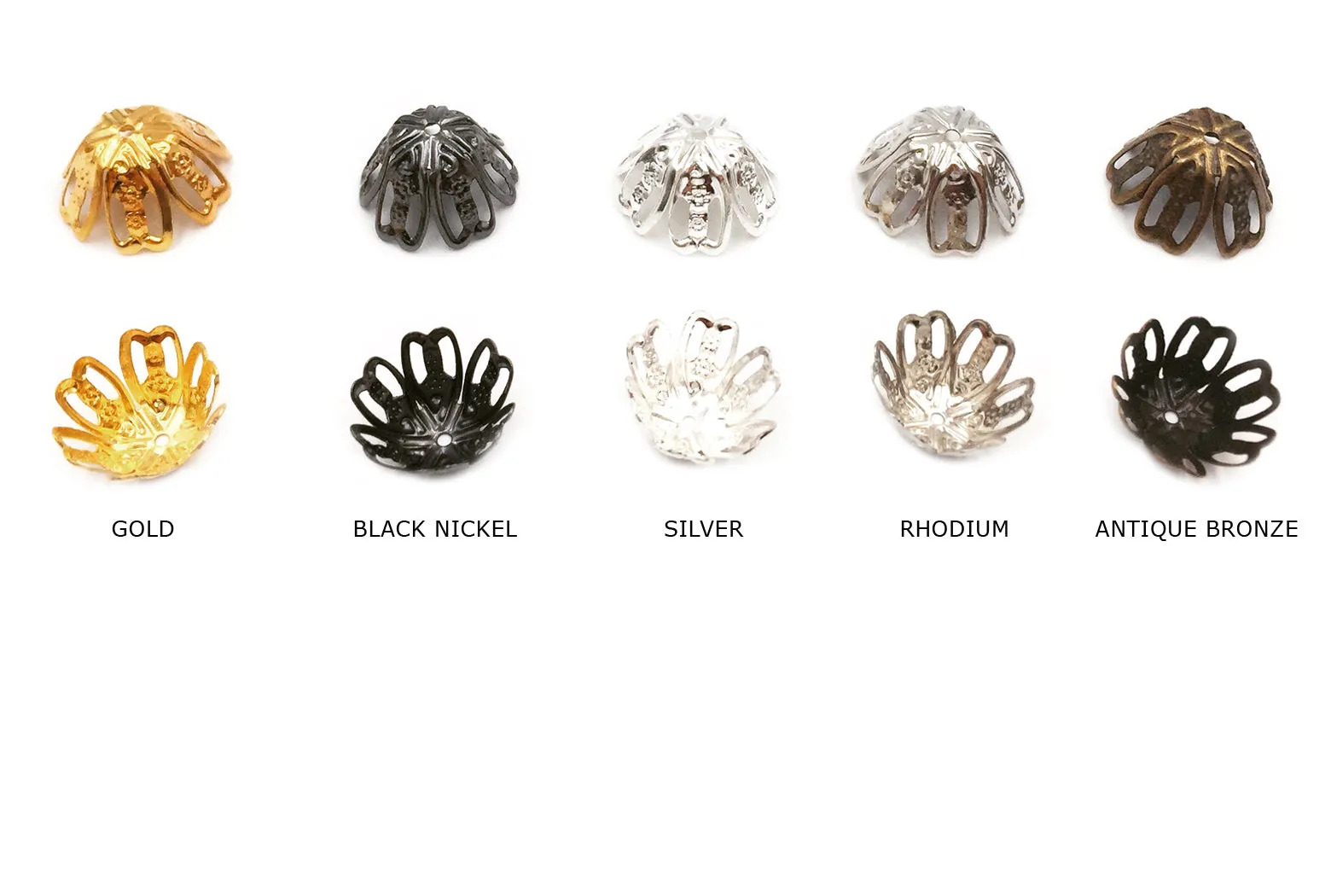 MP2934 Filigree Floral Bead Cap 16mm CHOOSE COLOR BELOW