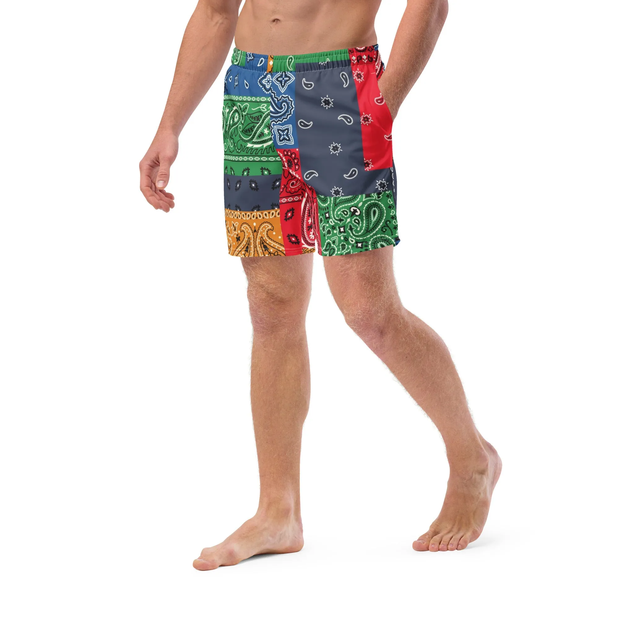 Paisley Bandana All-Over Print Recycled Swim Trunks