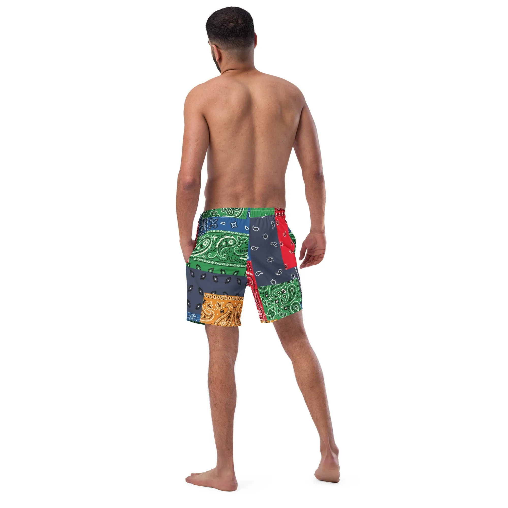 Paisley Bandana All-Over Print Recycled Swim Trunks