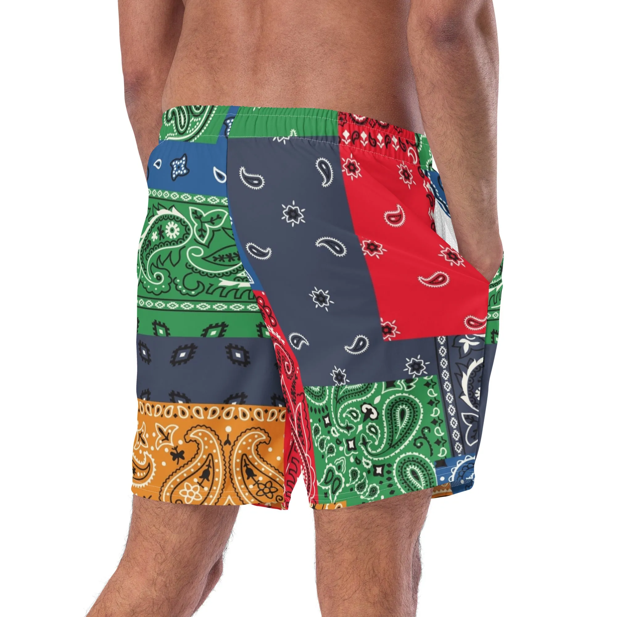Paisley Bandana All-Over Print Recycled Swim Trunks