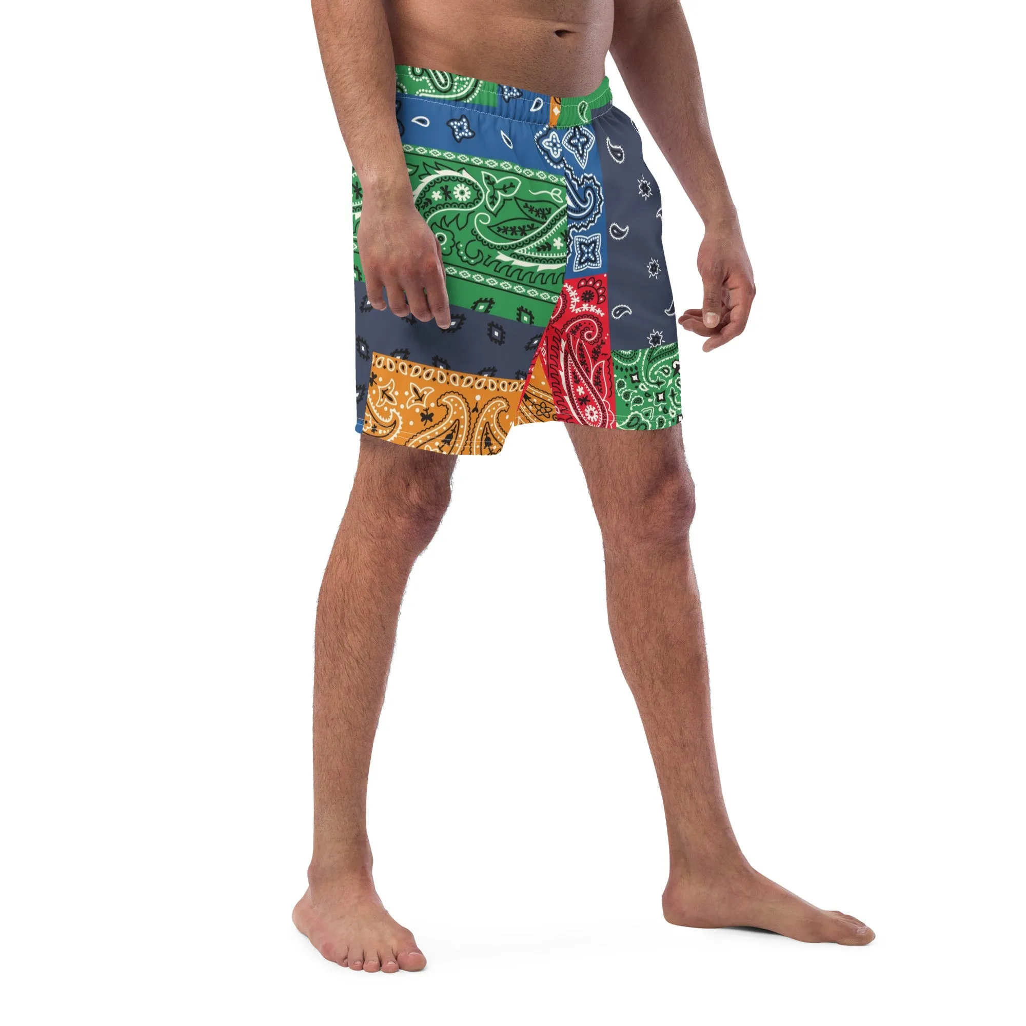 Paisley Bandana All-Over Print Recycled Swim Trunks