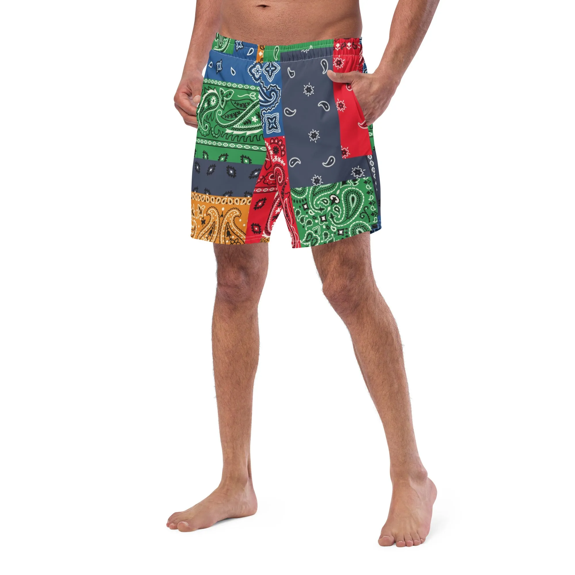 Paisley Bandana All-Over Print Recycled Swim Trunks