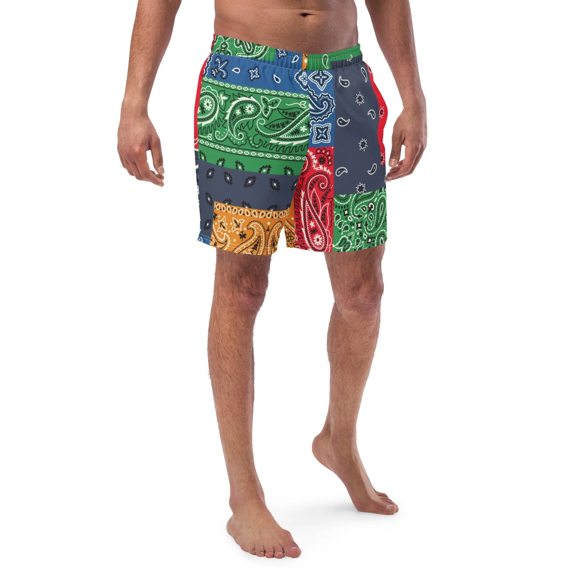 Paisley Bandana All-Over Print Recycled Swim Trunks