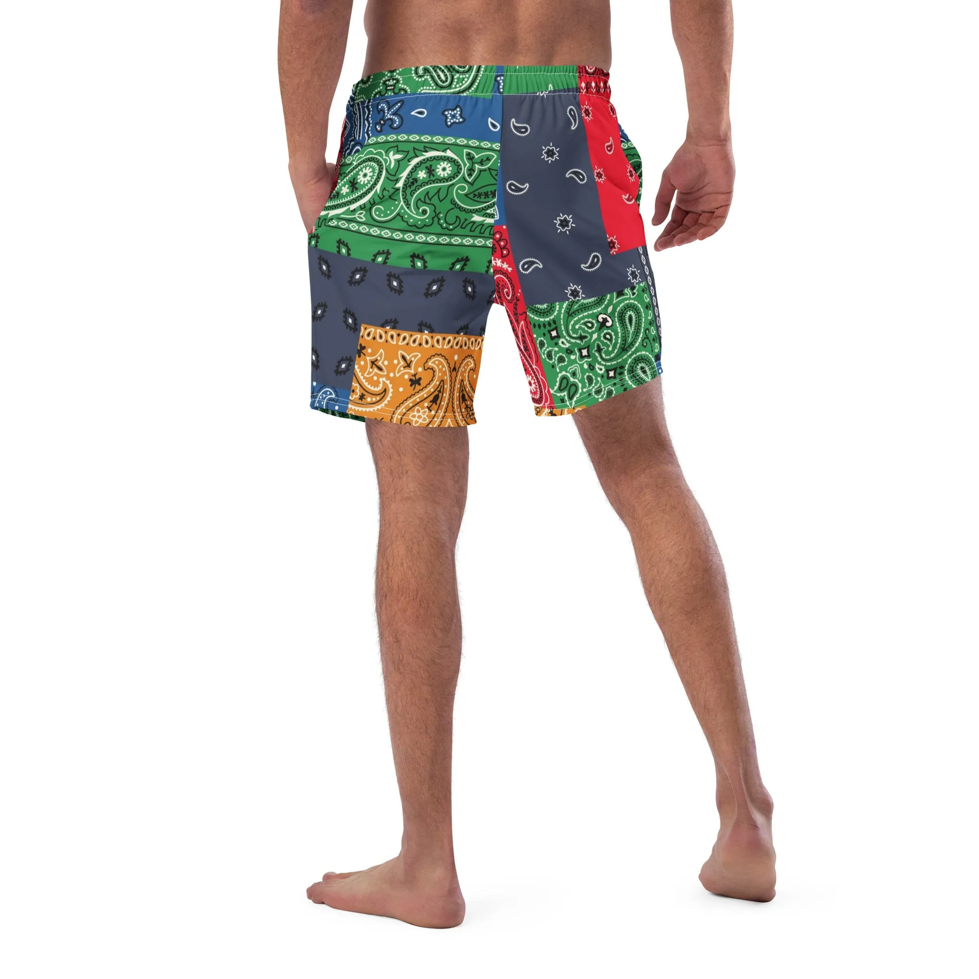 Paisley Bandana All-Over Print Recycled Swim Trunks