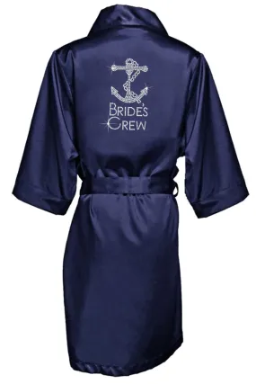 Rhinestone Bridal Party Robes with Large Anchor Design