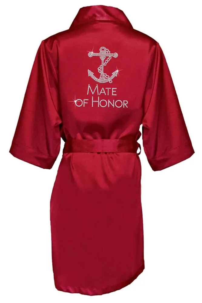 Rhinestone Bridal Party Robes with Large Anchor Design