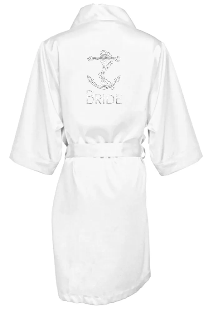 Rhinestone Bridal Party Robes with Large Anchor Design